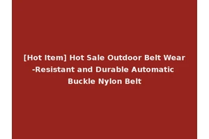 [Hot Item] Hot Sale Outdoor Belt Wear-Resistant and Durable Automatic Buckle Nylon Belt