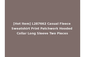 [Hot Item] L287662 Casual Fleece Sweatshirt Print Patchwork Hooded Collar Long Sleeve Two Pieces