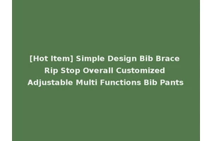 [Hot Item] Simple Design Bib Brace Rip Stop Overall Customized Adjustable Multi Functions Bib Pants