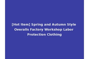 [Hot Item] Spring and Autumn Style Overalls Factory Workshop Labor Protection Clothing