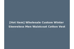 [Hot Item] Wholesale Custom Winter Sleeveless Men Waistcoat Cotton Vest