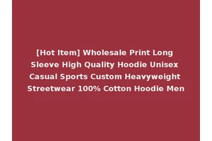 [Hot Item] Wholesale Print Long Sleeve High Quality Hoodie Unisex Casual Sports Custom Heavyweight Streetwear 100% Cotton Hoodie Men