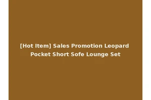 [Hot Item] Sales Promotion Leopard Pocket Short Sofe Lounge Set
