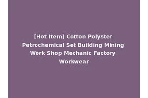 [Hot Item] Cotton Polyster Petrochemical Set Building Mining Work Shop Mechanic Factory Workwear