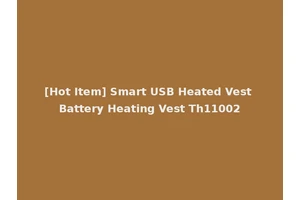 [Hot Item] Smart USB Heated Vest Battery Heating Vest Th11002