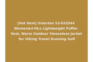 [Hot Item] Uniartoo 52-032544 Women's Lightweight Puffer Vest, Warm Outdoor Sleeveless Jacket for Hiking Travel Running Golf