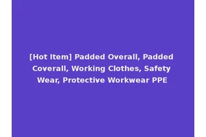 [Hot Item] Padded Overall, Padded Coverall, Working Clothes, Safety Wear, Protective Workwear PPE