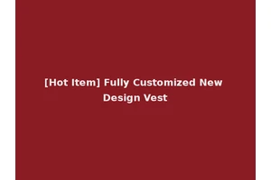 [Hot Item] Fully Customized New Design Vest