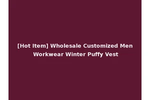 [Hot Item] Wholesale Customized Men Workwear Winter Puffy Vest