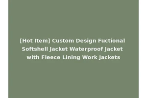 [Hot Item] Custom Design Fuctional Softshell Jacket Waterproof Jacket with Fleece Lining Work Jackets
