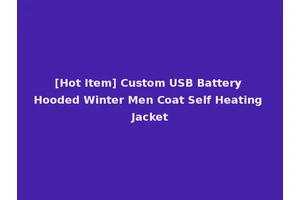 [Hot Item] Custom USB Battery Hooded Winter Men Coat Self Heating Jacket
