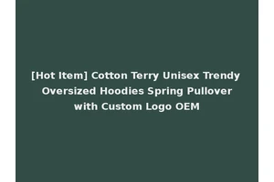 [Hot Item] Cotton Terry Unisex Trendy Oversized Hoodies Spring Pullover with Custom Logo OEM