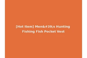 [Hot Item] Men's Hunting Fishing Fish Pocket Vest