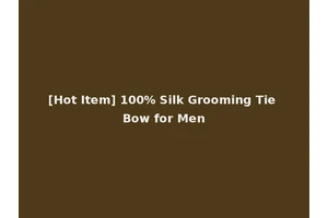 [Hot Item] 100% Silk Grooming Tie Bow for Men