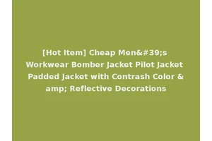 [Hot Item] Cheap Men's Workwear Bomber Jacket Pilot Jacket Padded Jacket with Contrash Color &amp; Reflective Decorations