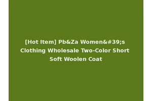 [Hot Item] Pb&Za Women's Clothing Wholesale Two-Color Short Soft Woolen Coat
