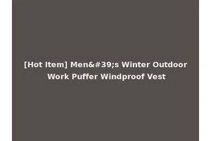 [Hot Item] Men's Winter Outdoor Work Puffer Windproof Vest