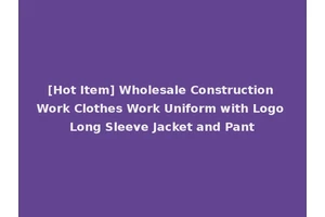 [Hot Item] Wholesale Construction Work Clothes Work Uniform with Logo Long Sleeve Jacket and Pant