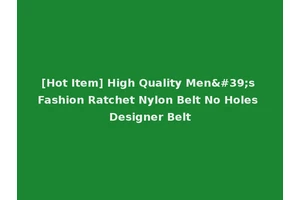 [Hot Item] High Quality Men's Fashion Ratchet Nylon Belt No Holes Designer Belt