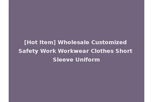 [Hot Item] Wholesale Customized Safety Work Workwear Clothes Short Sleeve Uniform