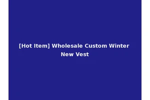 [Hot Item] Wholesale Custom Winter New Vest