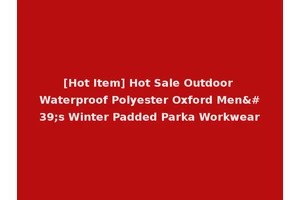 [Hot Item] Hot Sale Outdoor Waterproof Polyester Oxford Men's Winter Padded Parka Workwear