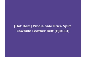 [Hot Item] Whole Sale Price Split Cowhide Leather Belt (HJ0113)
