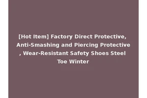 [Hot Item] Factory Direct Protective, Anti-Smashing and Piercing Protective, Wear-Resistant Safety Shoes Steel Toe Winter