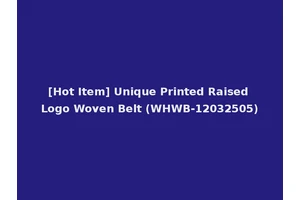 [Hot Item] Unique Printed Raised Logo Woven Belt (WHWB-12032505)