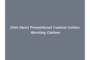 [Hot Item] Promotional Custom Cotton Working Clothes