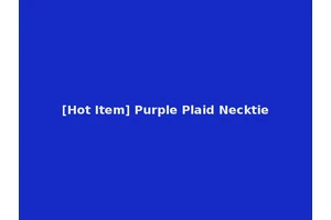[Hot Item] Purple Plaid Necktie