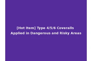 [Hot Item] Type 4/5/6 Coveralls Applied in Dangerous and Risky Areas
