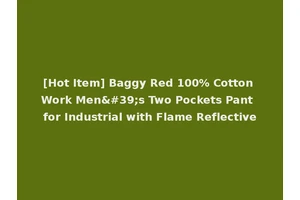 [Hot Item] Baggy Red 100% Cotton Work Men's Two Pockets Pant for Industrial with Flame Reflective