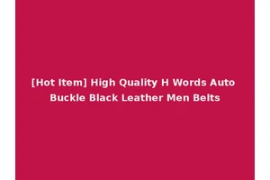 [Hot Item] High Quality H Words Auto Buckle Black Leather Men Belts