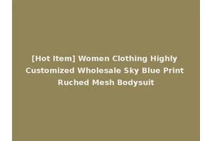 [Hot Item] Women Clothing Highly Customized Wholesale Sky Blue Print Ruched Mesh Bodysuit