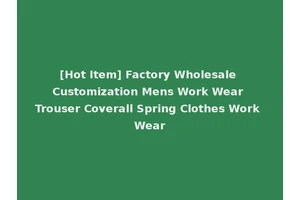 [Hot Item] Factory Wholesale Customization Mens Work Wear Trouser Coverall Spring Clothes Work Wear