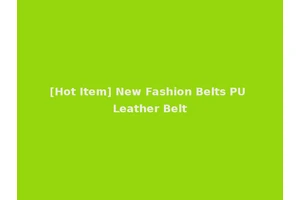 [Hot Item] New Fashion Belts PU Leather Belt