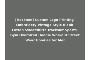 [Hot Item] Custom Logo Printing Embroidery Vintage Style Blank Cotton Sweatshirts Tracksuit Sports Gym Oversized Hoodie Workout Street Wear Hoodies for Men