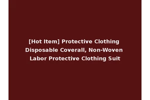 [Hot Item] Protective Clothing Disposable Coverall, Non-Woven Labor Protective Clothing Suit