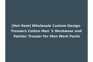 [Hot Item] Wholesale Custom Design Trousers Cotton Men′ S Workwear and Painter Trouser for Men Work Pants