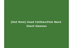 [Hot Item] Used Clothes\Polo Neck Short Sleeves