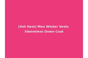 [Hot Item] Men Winter Vests Sleeveless Down Coat