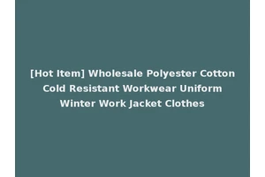 [Hot Item] Wholesale Polyester Cotton Cold Resistant Workwear Uniform Winter Work Jacket Clothes