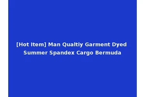 [Hot Item] Man Qualtiy Garment Dyed Summer Spandex Cargo Bermuda