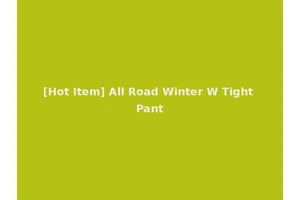 [Hot Item] All Road Winter W Tight Pant