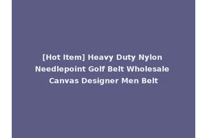 [Hot Item] Heavy Duty Nylon Needlepoint Golf Belt Wholesale Canvas Designer Men Belt