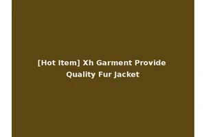 [Hot Item] Xh Garment Provide Quality Fur Jacket