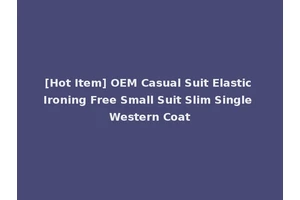 [Hot Item] OEM Casual Suit Elastic Ironing Free Small Suit Slim Single Western Coat