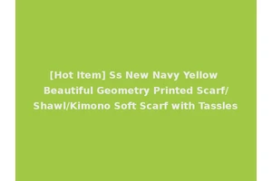 [Hot Item] Ss New Navy Yellow Beautiful Geometry Printed Scarf/Shawl/Kimono Soft Scarf with Tassles