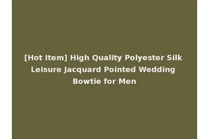 [Hot Item] High Quality Polyester Silk Leisure Jacquard Pointed Wedding Bowtie for Men
